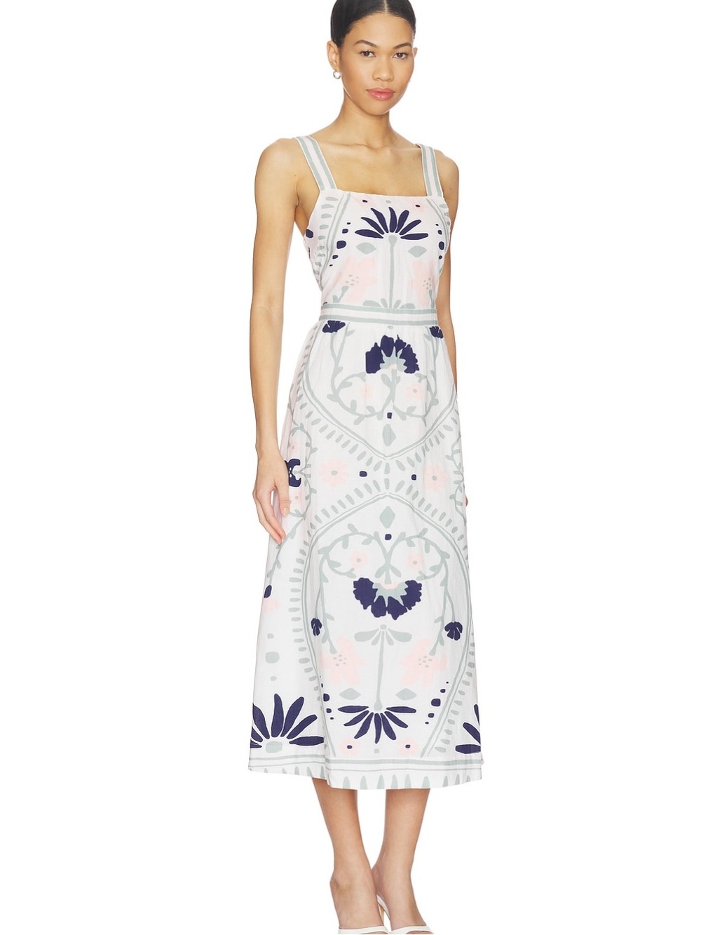 Cleobella Carmen Midi Dress in Liliana Blue Surf Print - Picture 2 of 11